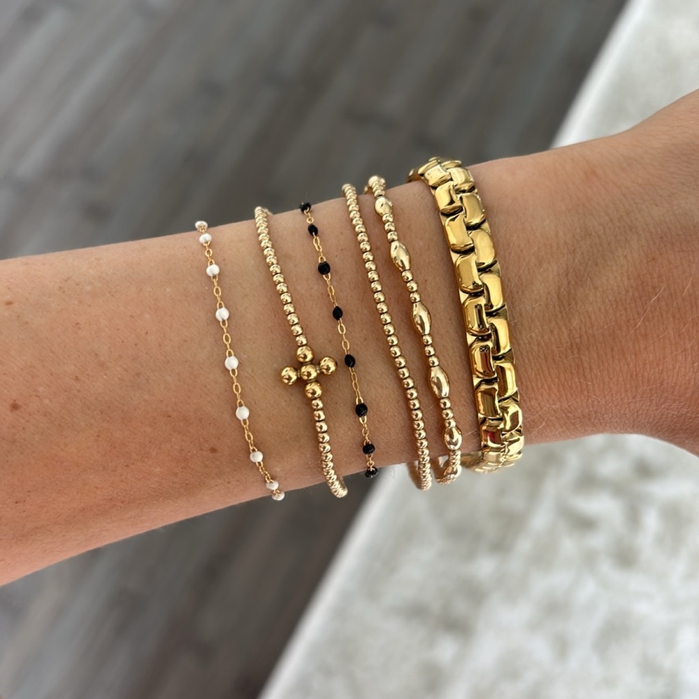 Gold stainless steel tarnish free chain bracelet
